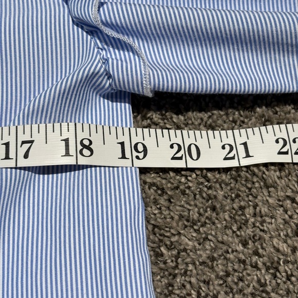 Women's DRA Blue White Stripes Long Sleeve bell Sleeves Blouse Shirt size xs - Picture 15 of 16